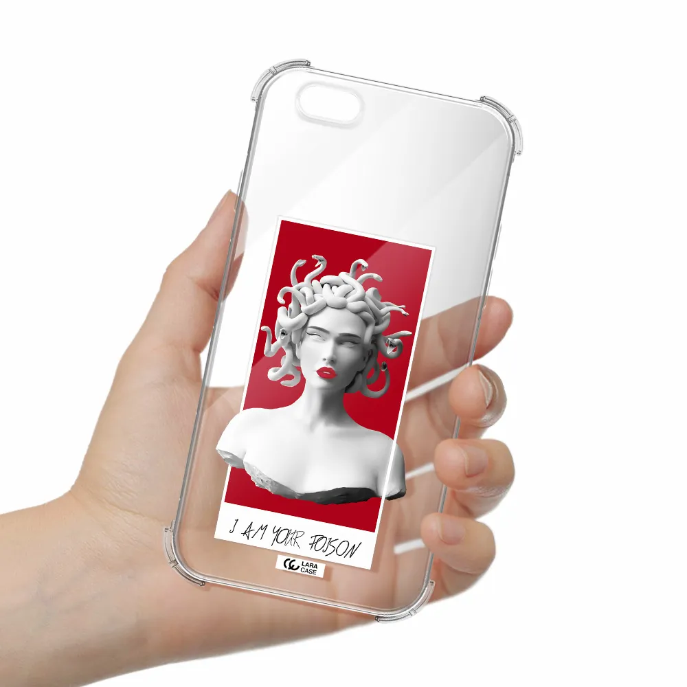 a statue of a woman with snakes on her head Apple iPhone 6 Clear PC Case