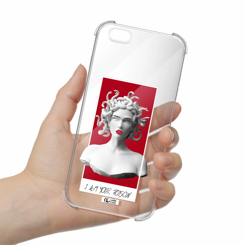 a statue of a woman with snakes on her head Apple iPhone 6 plus Clear PC Case