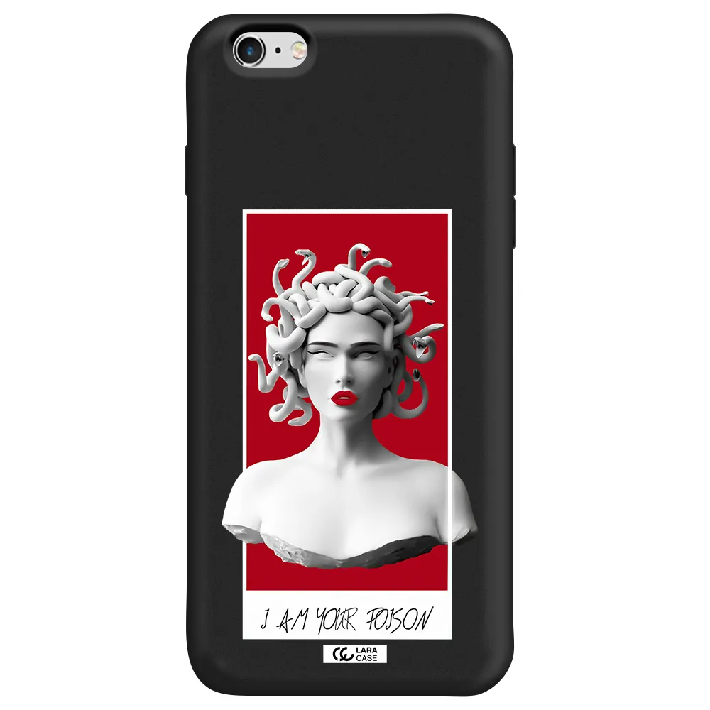 a statue of a woman with snakes on her head Apple iPhone 6 plus Silicone black Case