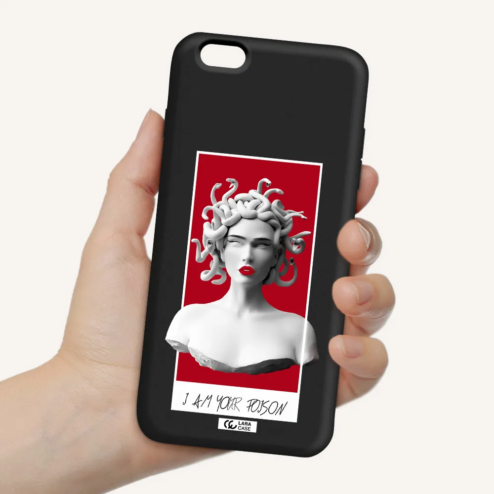 a statue of a woman with snakes on her head Apple iPhone 6 plus Silicone black Case
