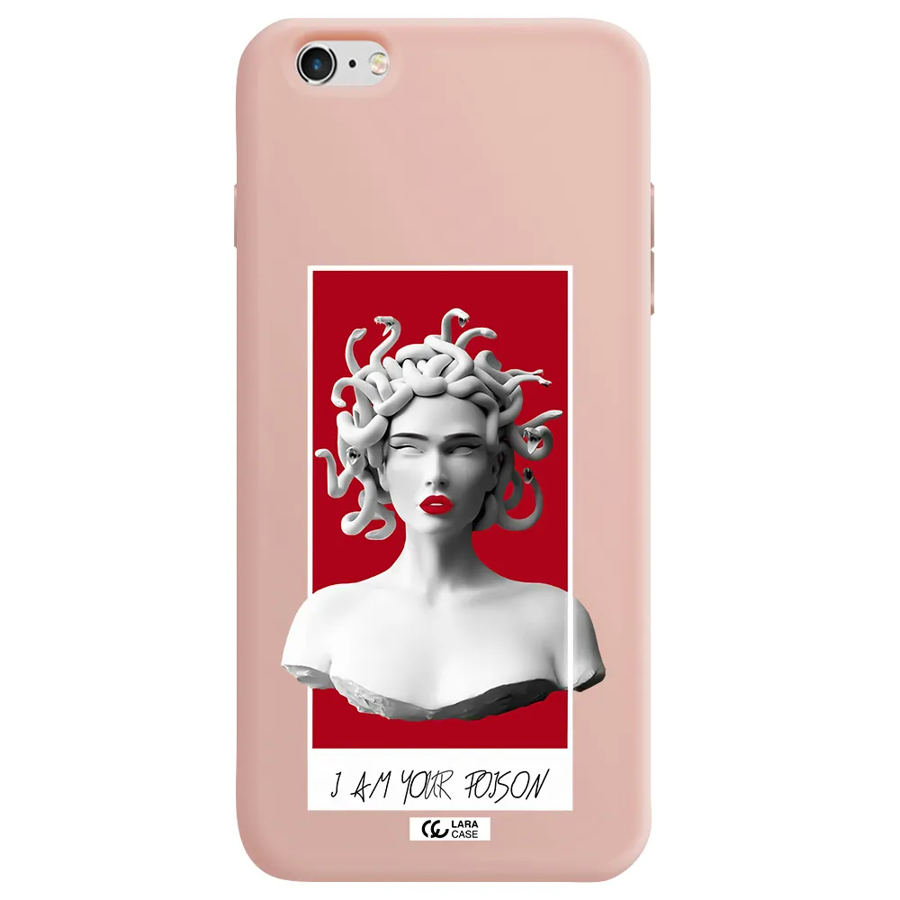 a statue of a woman with snakes on her head Apple iPhone 6 plus Silicone pastel pink Case