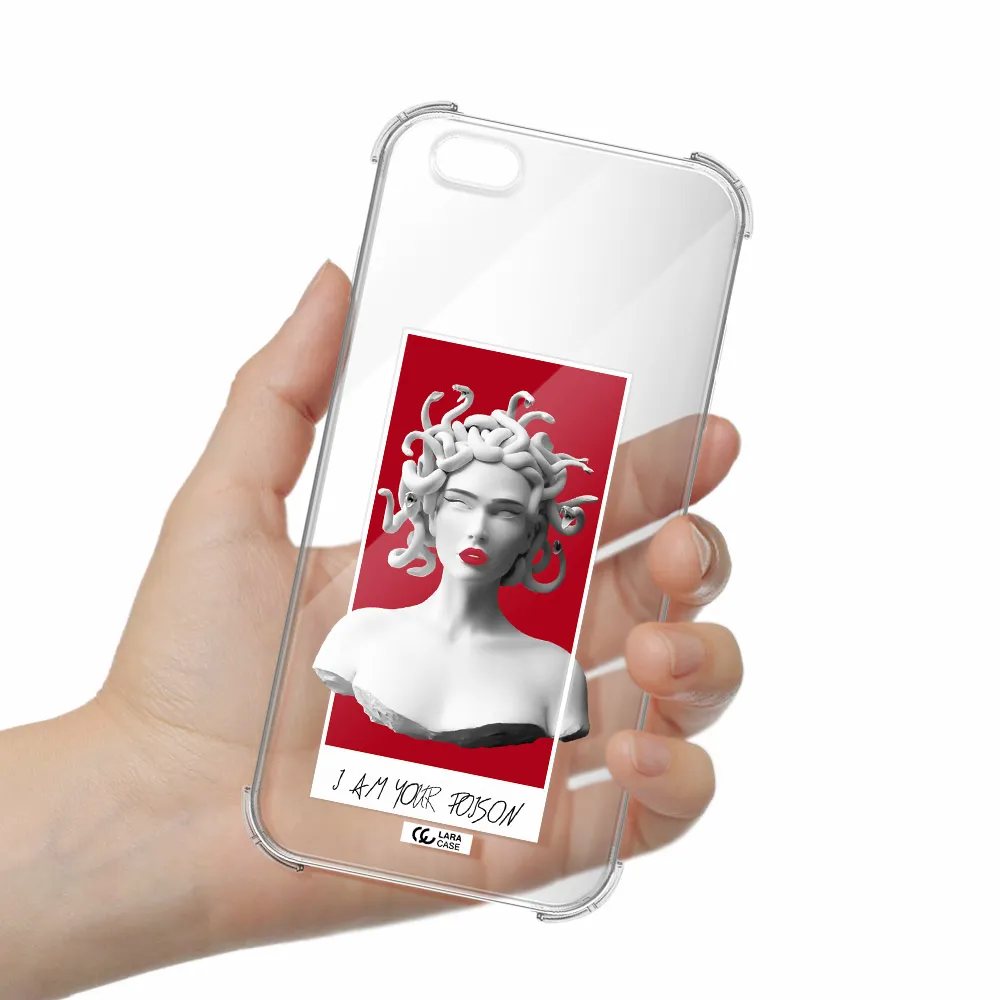 a statue of a woman with snakes on her head Apple iPhone 6 s plus Clear PC Case