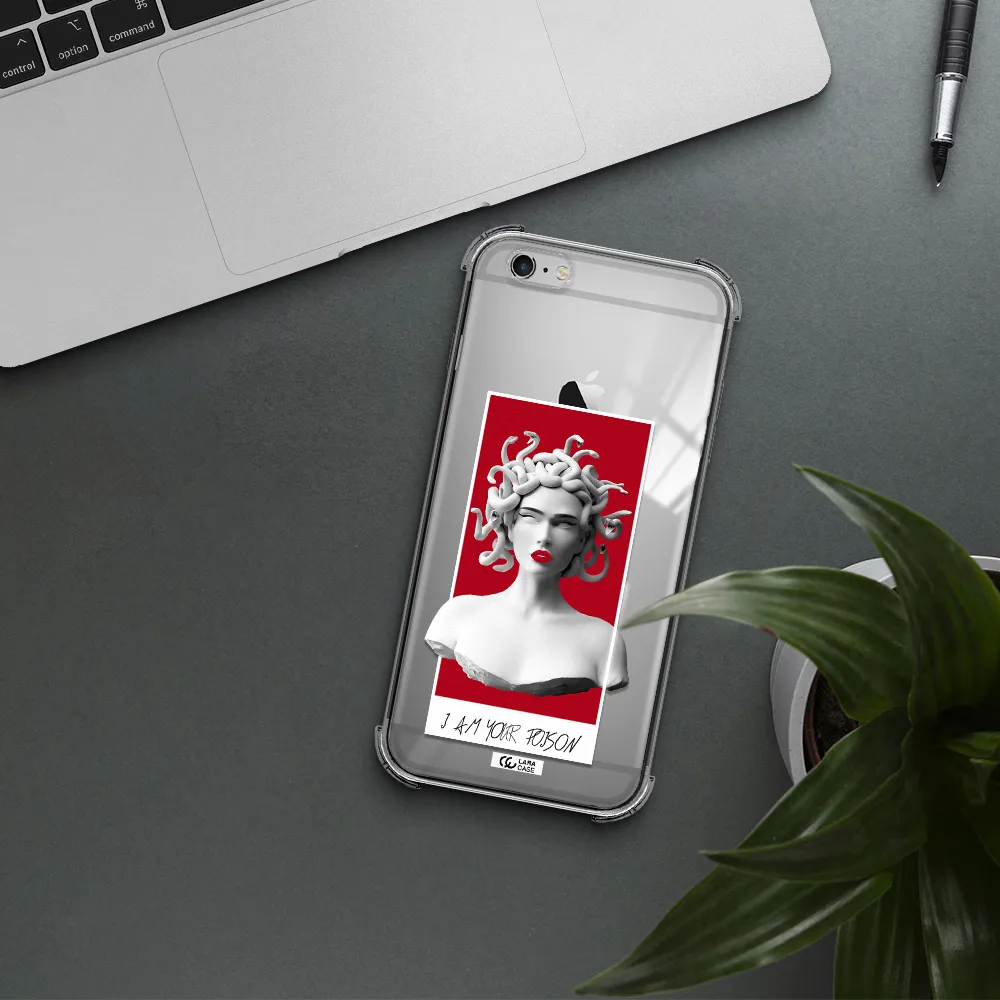 a statue of a woman with snakes on her head Apple iPhone 6 s plus Clear PC Case