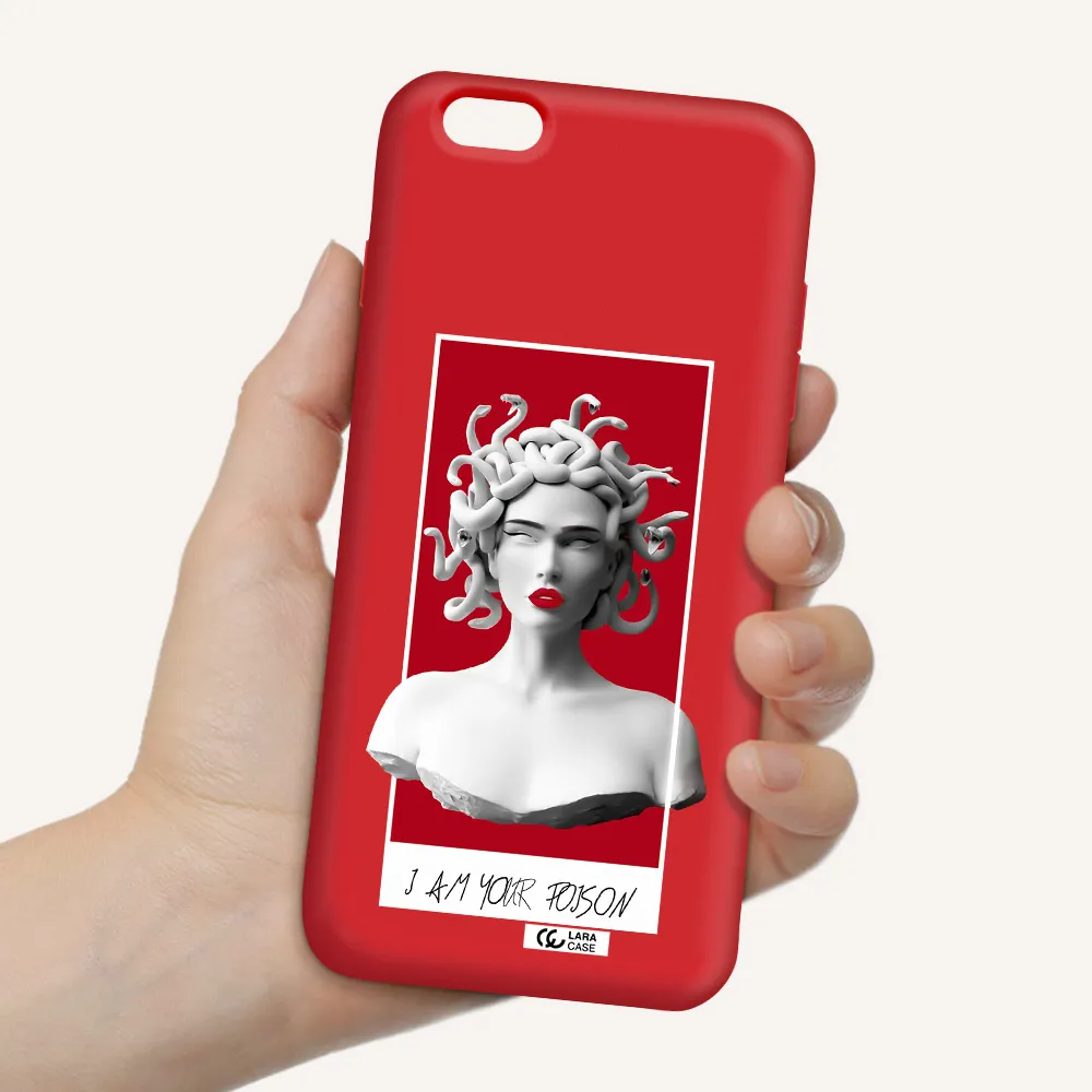 a statue of a woman with snakes on her head Apple iPhone 6 s plus Silicone Imperial Red Case