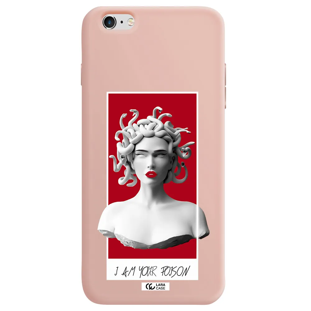 a statue of a woman with snakes on her head Apple iPhone 6 s plus Silicone pastel pink Case