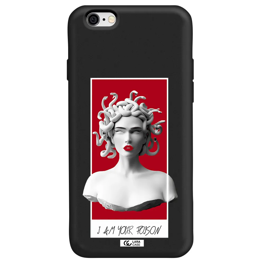 a statue of a woman with snakes on her head Apple iPhone 6 Silicone black Case