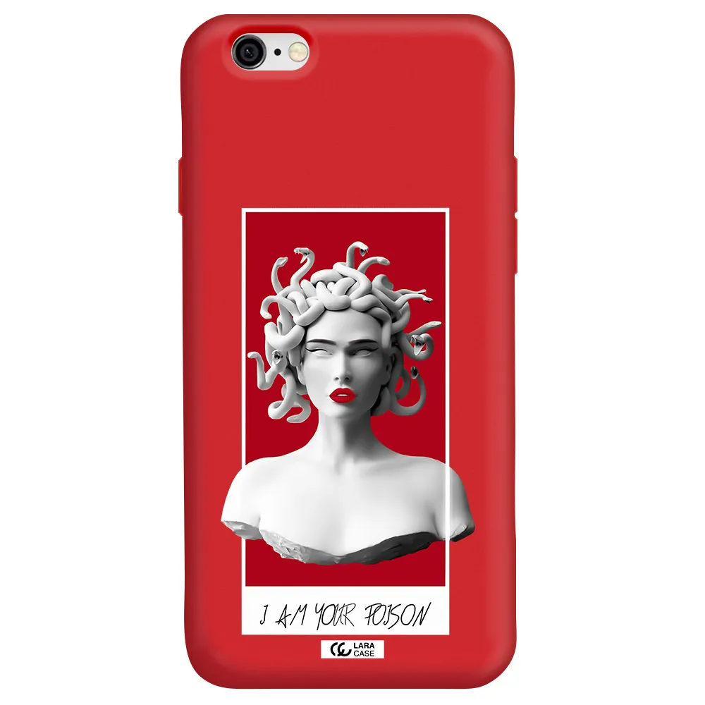 a statue of a woman with snakes on her head Apple iPhone 6 Silicone Imperial Red Case