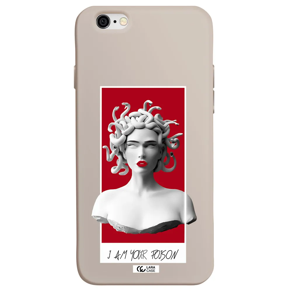 a statue of a woman with snakes on her head Apple iPhone 6 Silicone Stone Case