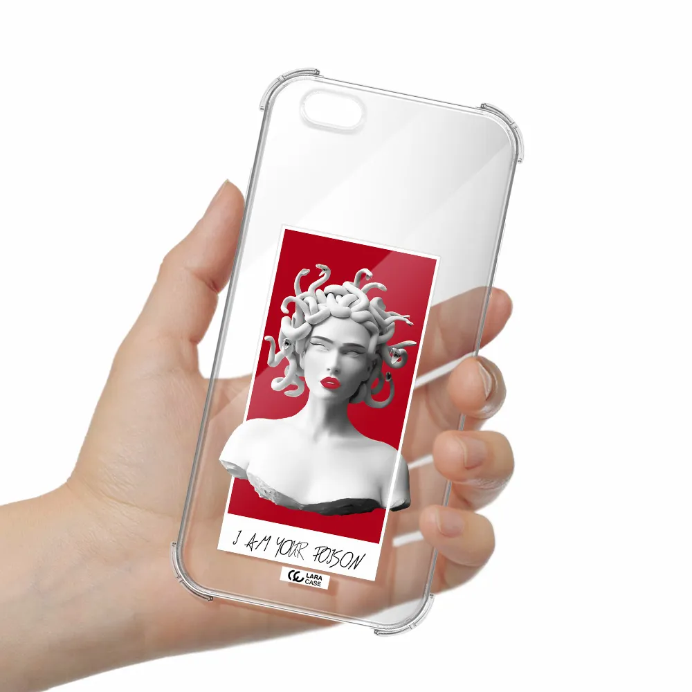 a statue of a woman with snakes on her head Apple iPhone 6S Clear PC Case