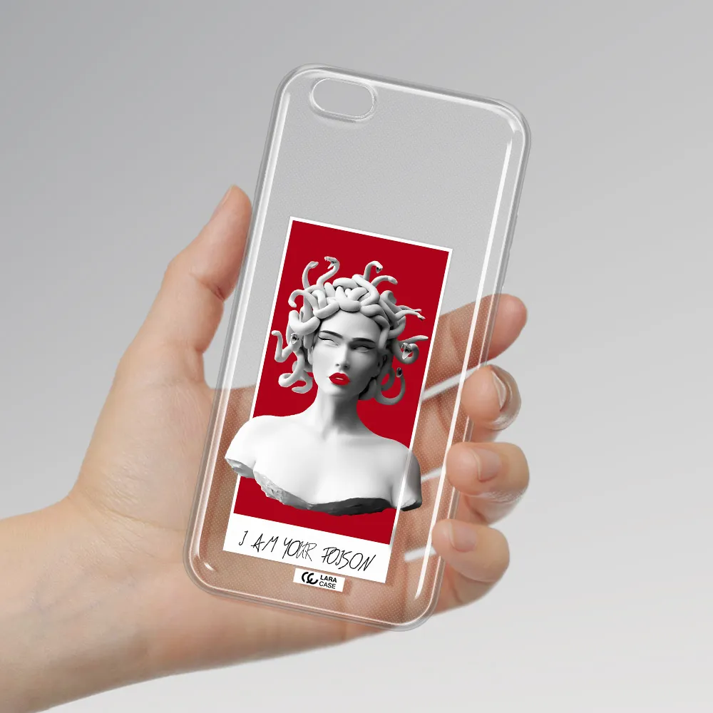 a statue of a woman with snakes on her head Apple iPhone 6S Clear TPU Case