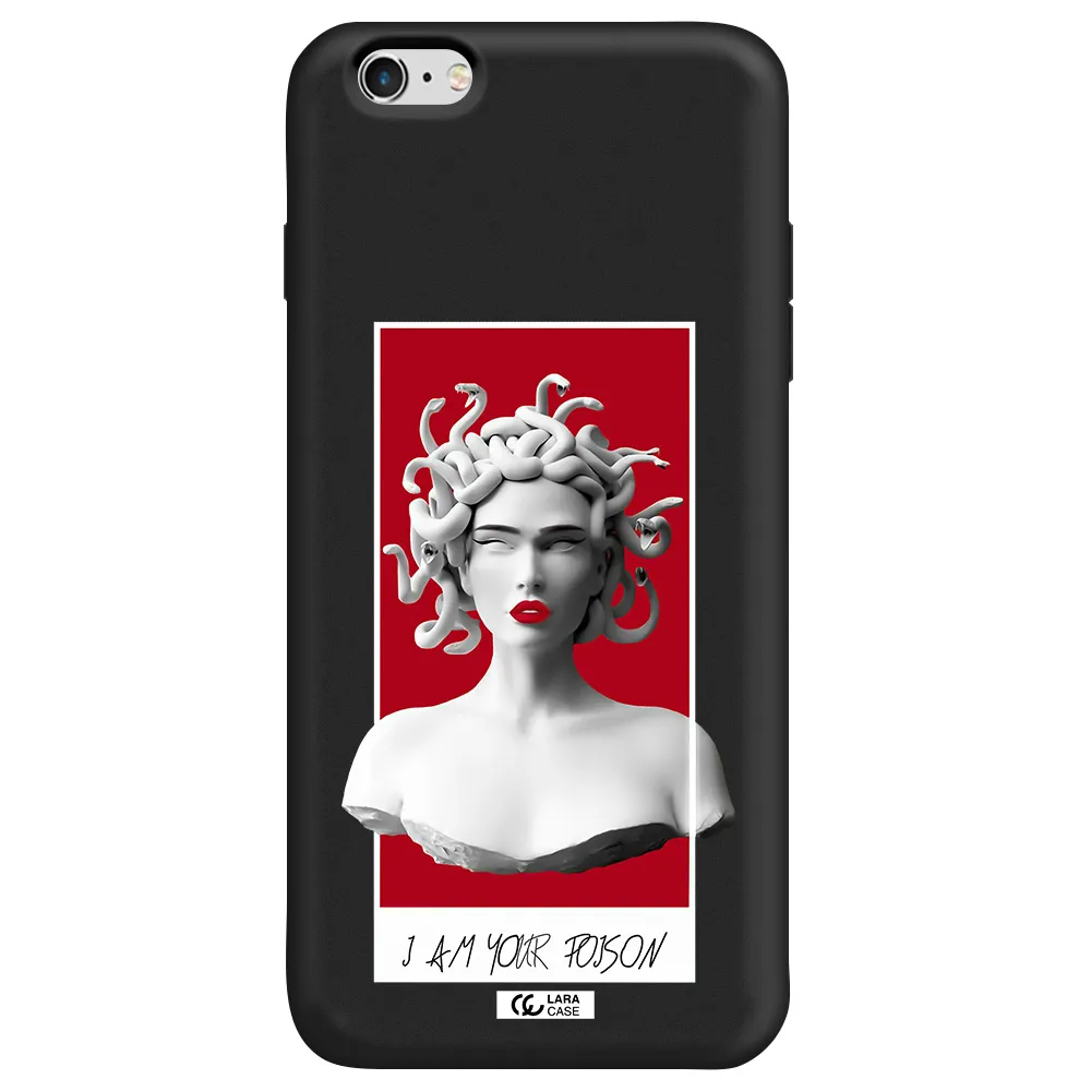 a statue of a woman with snakes on her head Apple iPhone 6S Silicone black Case