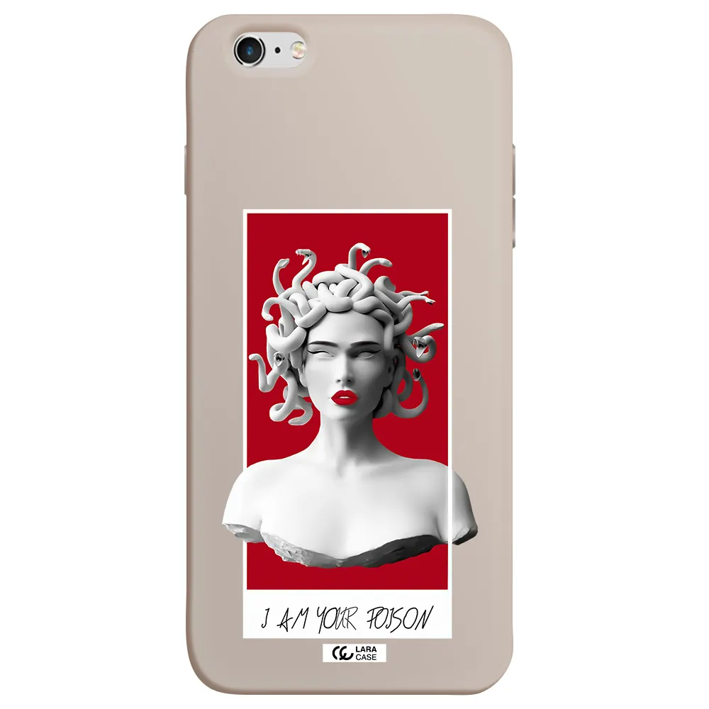 a statue of a woman with snakes on her head Apple iPhone 6S Silicone Stone Case