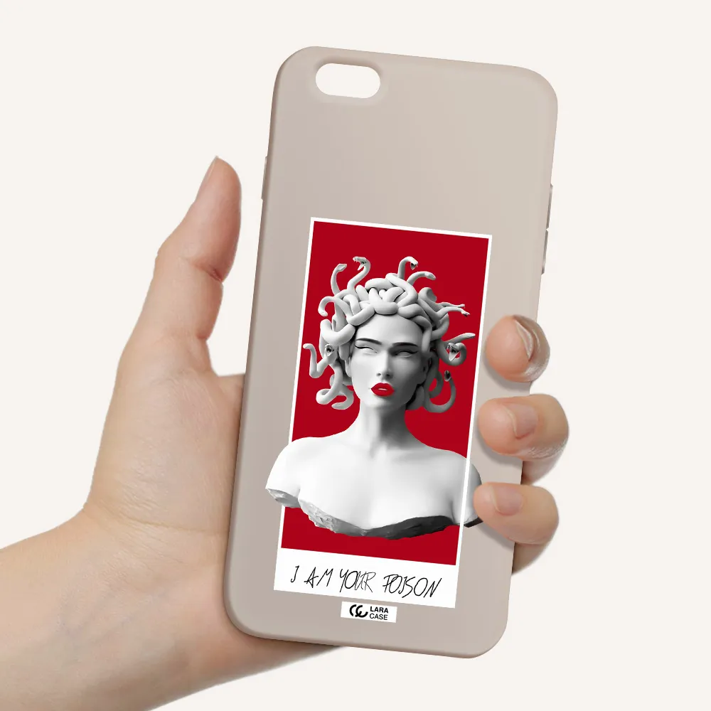 a statue of a woman with snakes on her head Apple iPhone 6S Silicone Stone Case