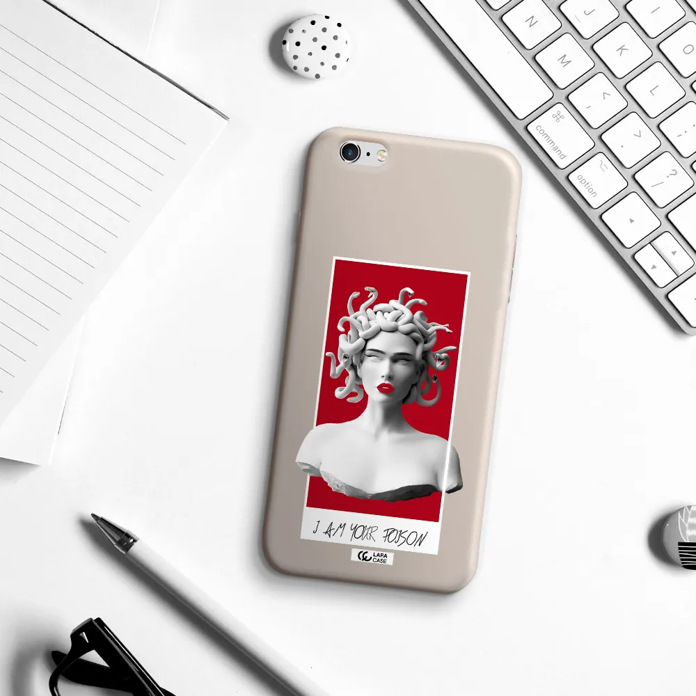 a statue of a woman with snakes on her head Apple iPhone 6S Silicone Stone Case
