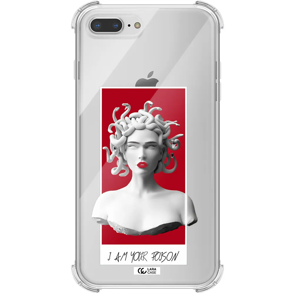 a statue of a woman with snakes on her head Apple iPhone 7 plus Clear PC Case