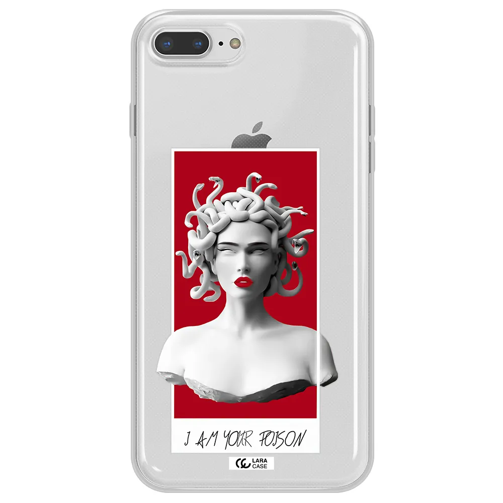 a statue of a woman with snakes on her head Apple iPhone 7 plus Clear TPU Case