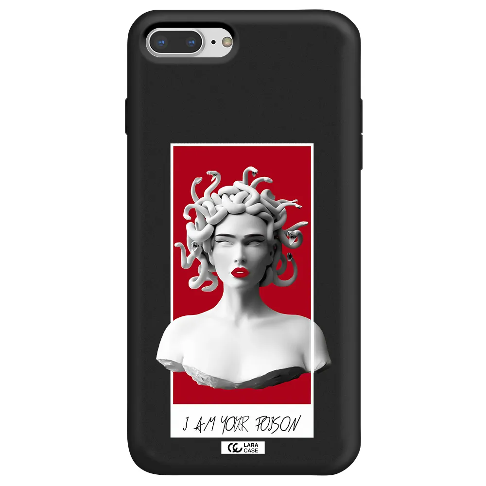 a statue of a woman with snakes on her head Apple iPhone 7 plus Silicone black Case