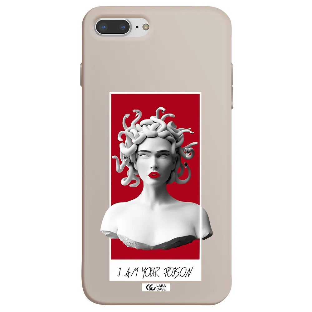 a statue of a woman with snakes on her head Apple iPhone 7 plus Silicone Stone Case