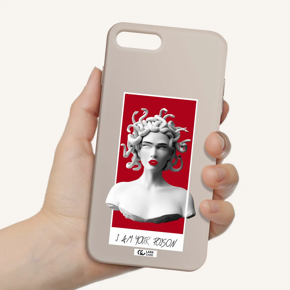 a statue of a woman with snakes on her head Apple iPhone 7 plus Silicone Stone Case