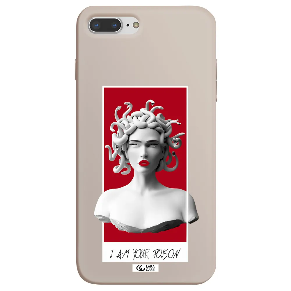 a statue of a woman with snakes on her head Apple iPhone 8 plus Silicone Stone Case