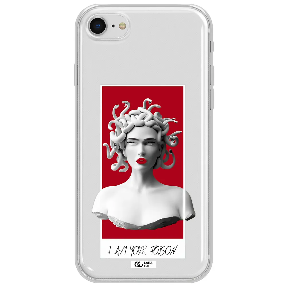 A Statue Of A Woman With Snakes On Her Head Apple Iphone Se 2020 Clear Tpu Case