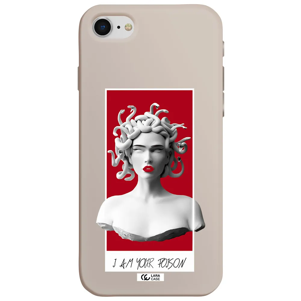 a statue of a woman with snakes on her head Apple iPhone se 2020 Silicone Stone Case