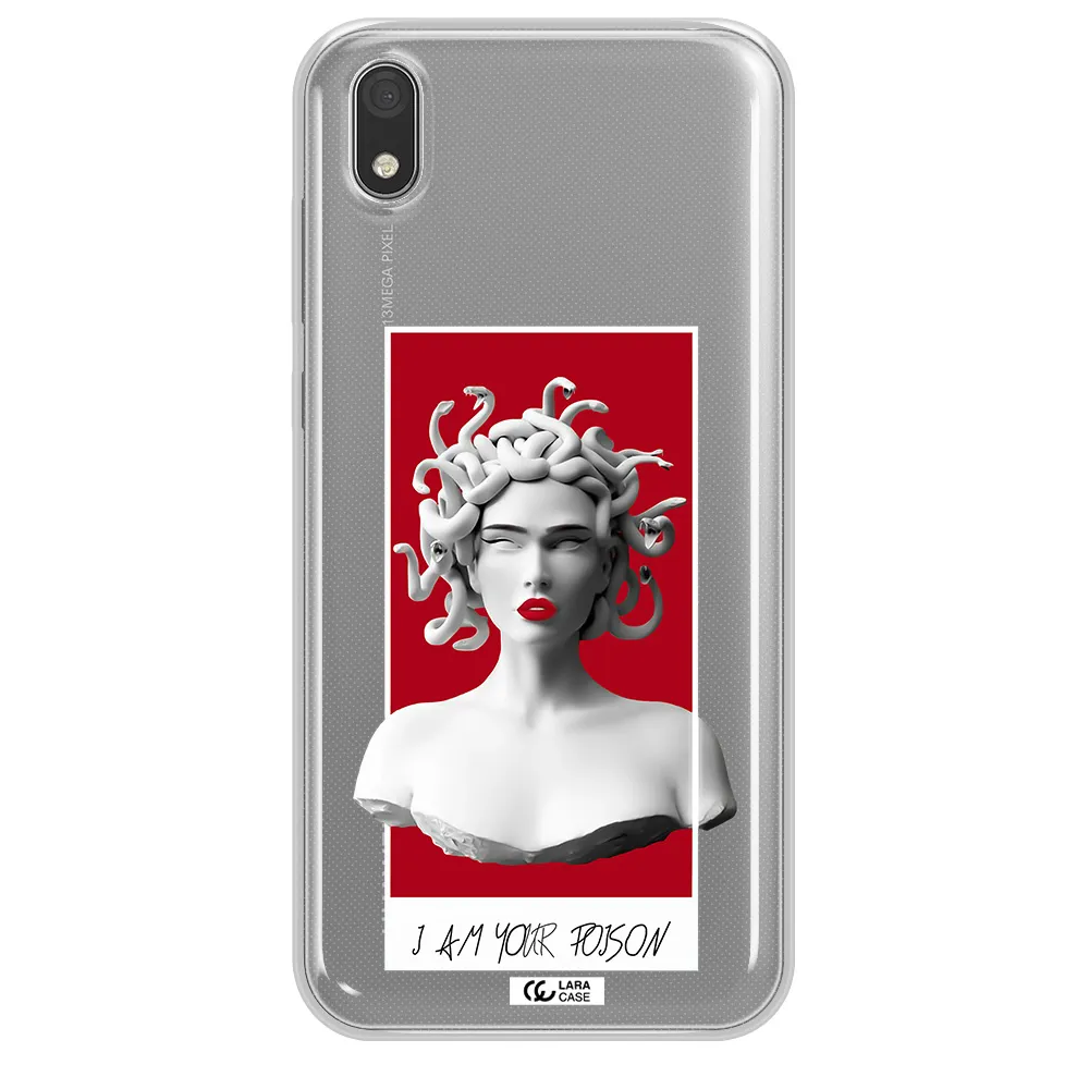 a statue of a woman with snakes on her head Huawei Honor 8S Clear TPU Case