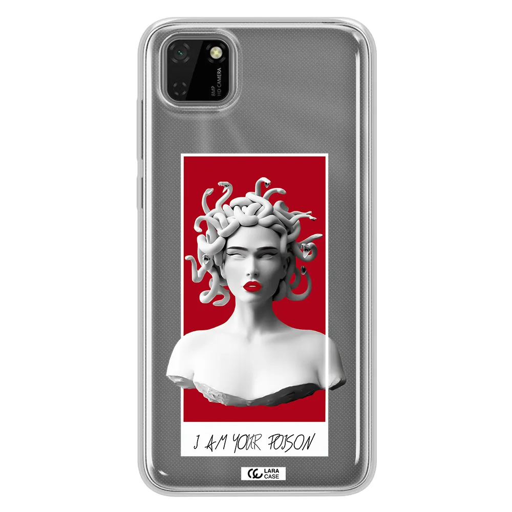 a statue of a woman with snakes on her head Huawei Honor 9S Clear TPU Case