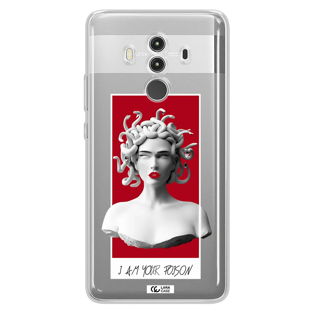 a statue of a woman with snakes on her head Huawei Mate 10 Clear TPU Case