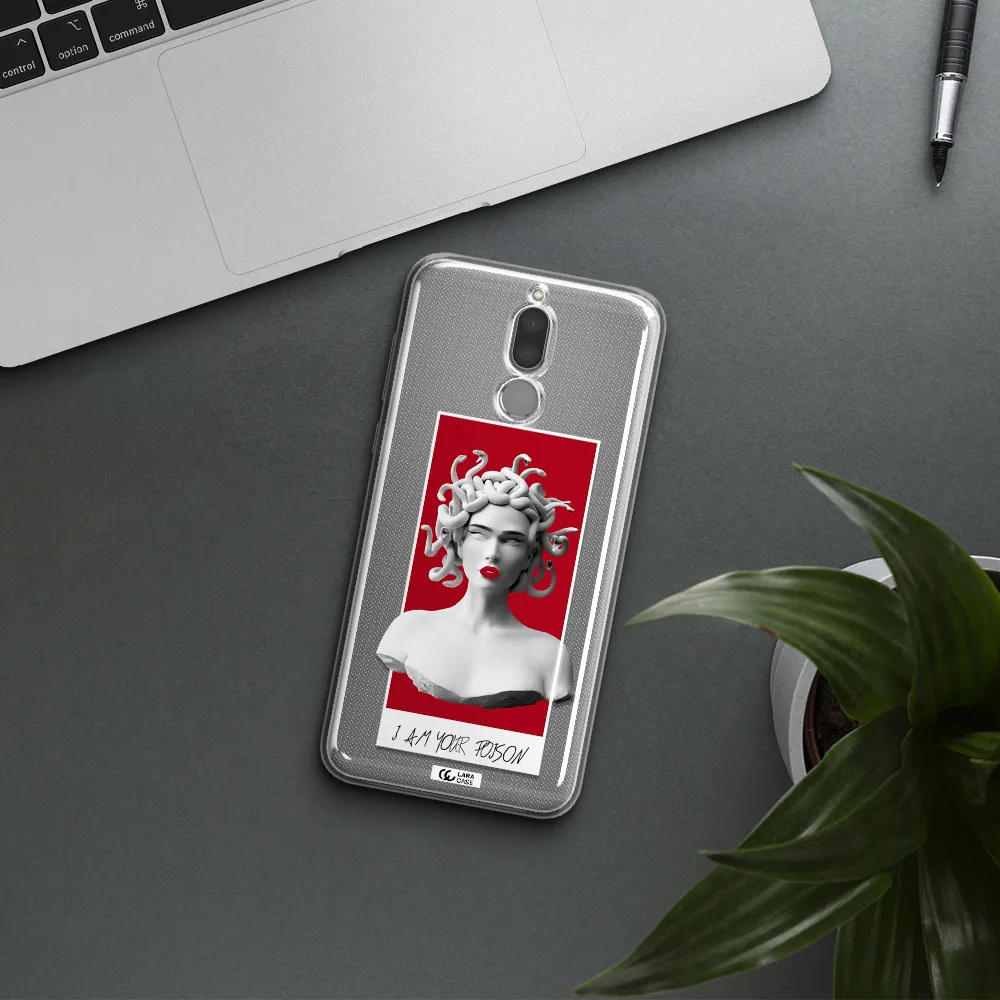 a statue of a woman with snakes on her head Huawei Mate 10 Lite Clear TPU Case