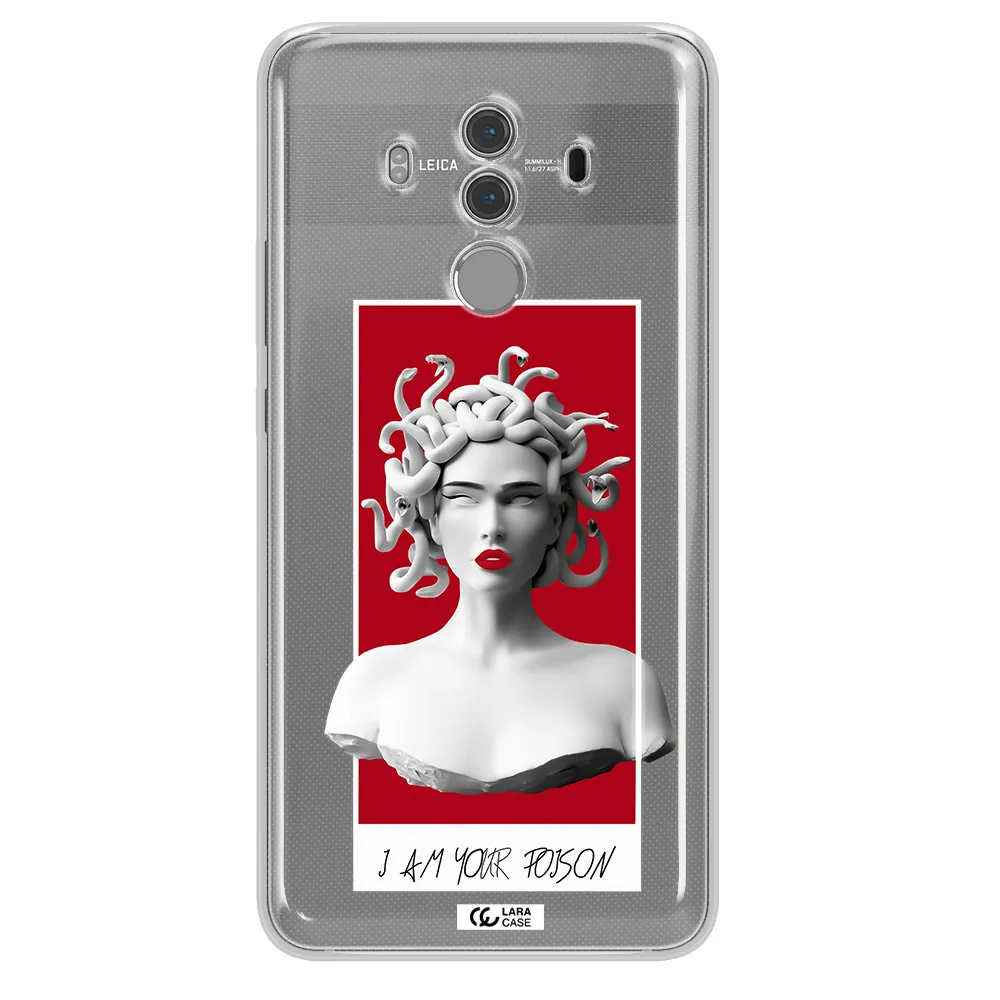 a statue of a woman with snakes on her head Huawei Mate 10 Pro Clear TPU Case