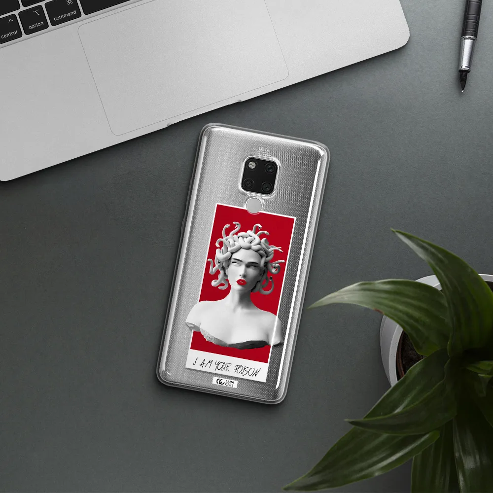 a statue of a woman with snakes on her head Huawei Mate 20X Clear TPU Case