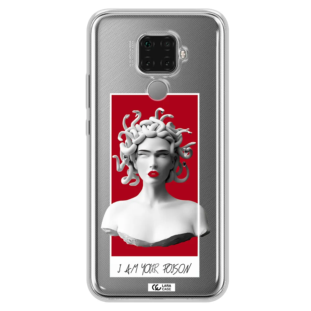 a statue of a woman with snakes on her head Huawei Mate 30 Lite Clear TPU Case