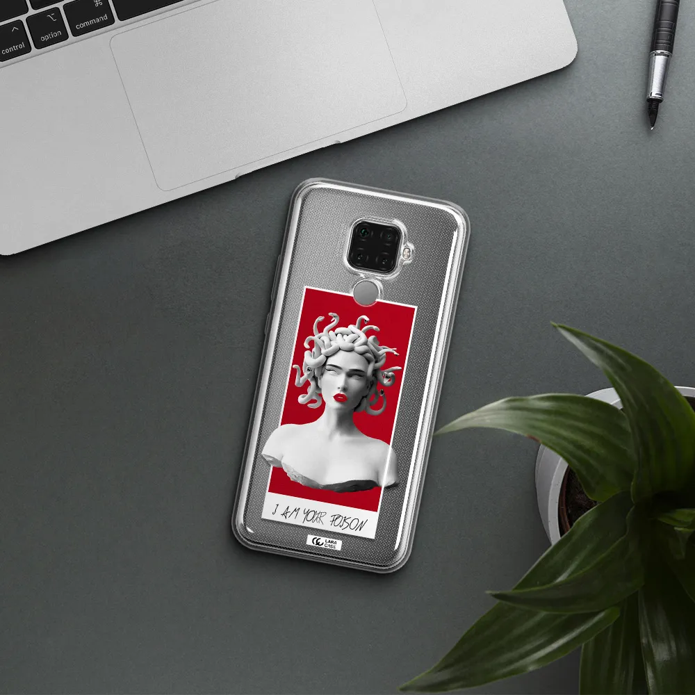 a statue of a woman with snakes on her head Huawei Mate 30 Lite Clear TPU Case