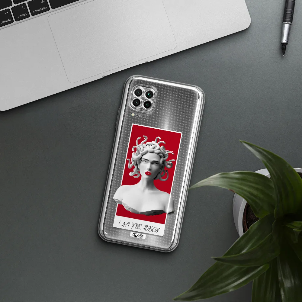 A Statue Of A Woman With Snakes On Her Head Huawei Nova 7I Clear Tpu Case