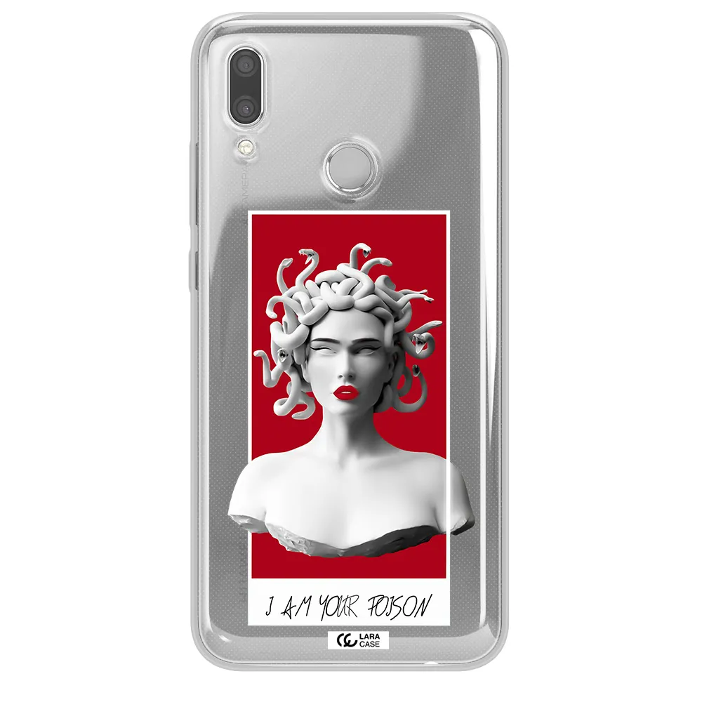 a statue of a woman with snakes on her head Huawei P Smart 2019 Clear TPU Case