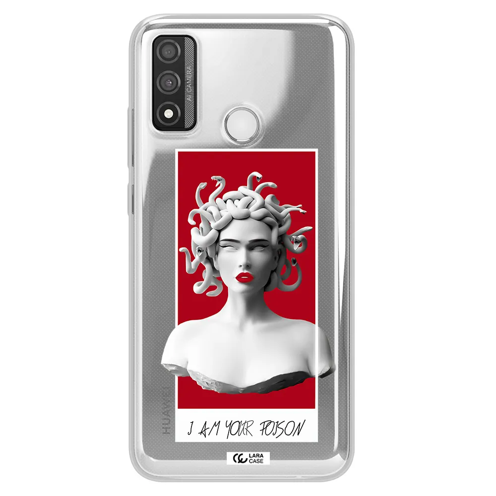 a statue of a woman with snakes on her head Huawei P Smart 2020 Clear TPU Case