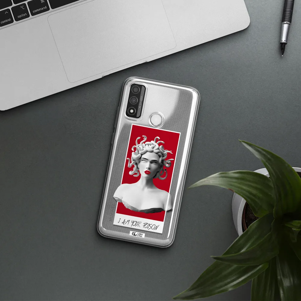 a statue of a woman with snakes on her head Huawei P Smart 2020 Clear TPU Case
