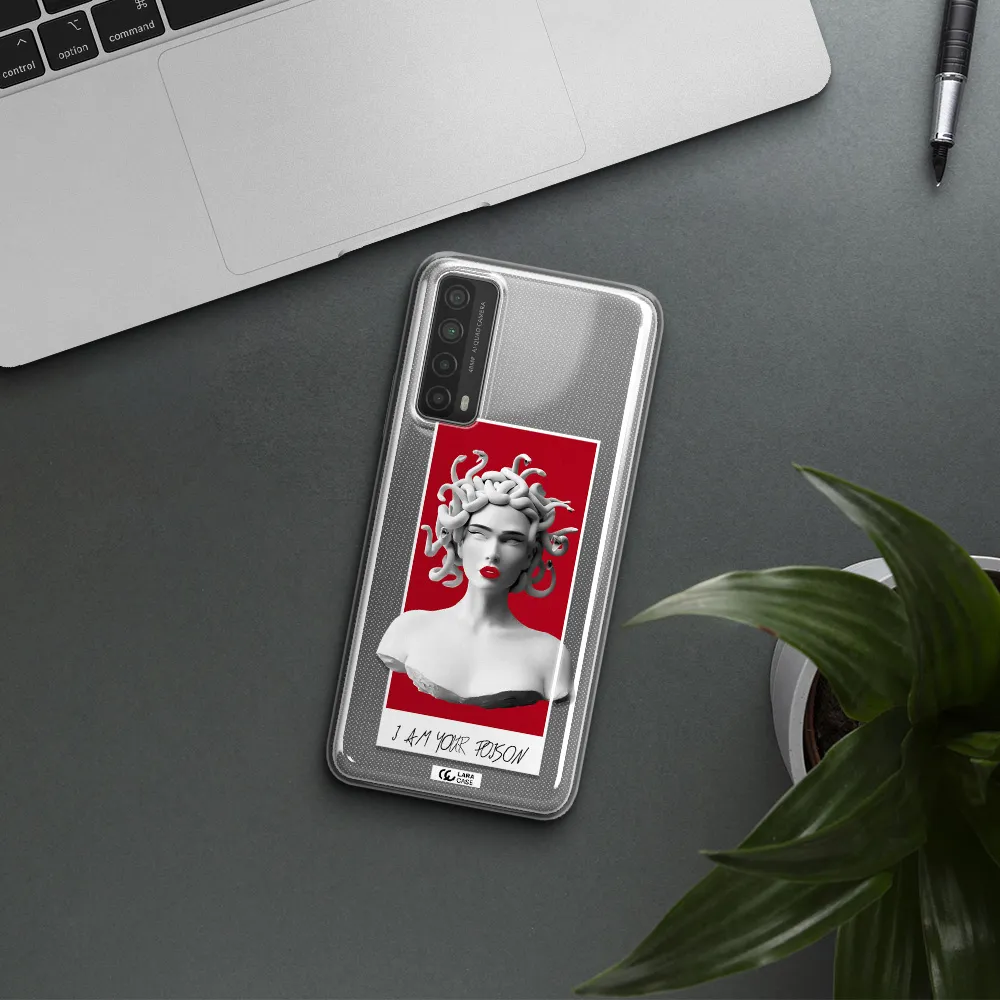 a statue of a woman with snakes on her head Huawei P Smart 2021 Clear TPU Case
