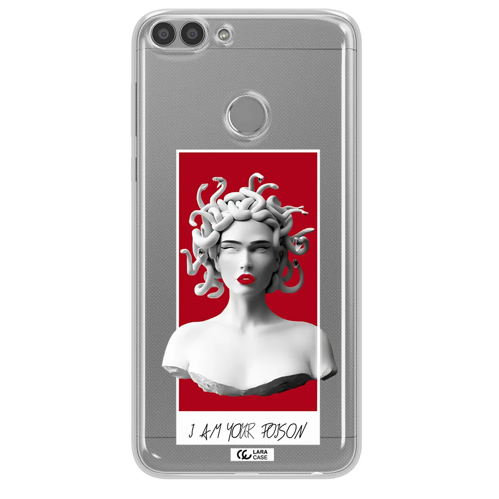 a statue of a woman with snakes on her head Huawei P Smart Clear TPU Case