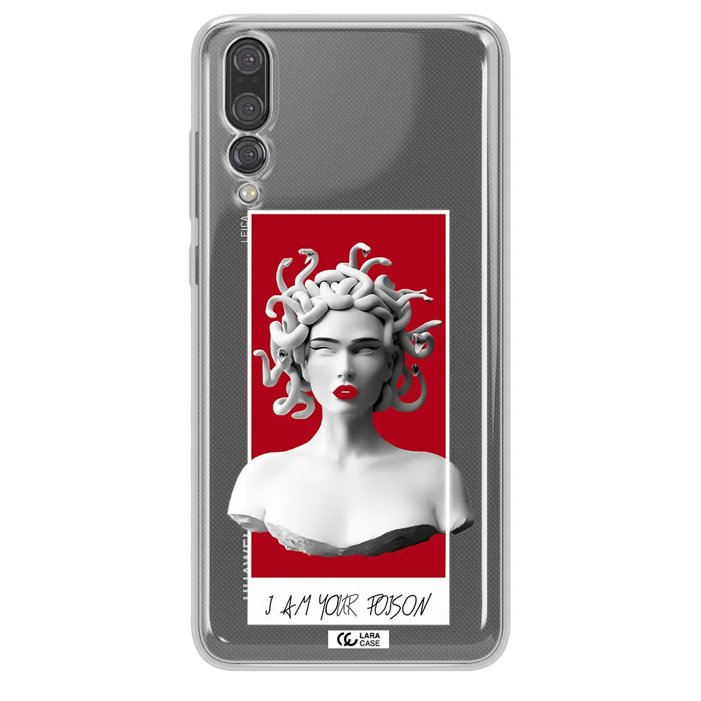 a statue of a woman with snakes on her head Huawei P20 Pro Clear TPU Case