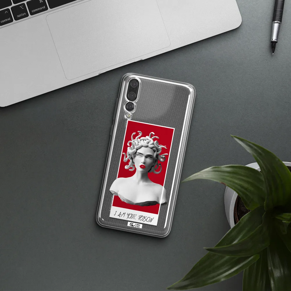 a statue of a woman with snakes on her head Huawei P20 Pro Clear TPU Case