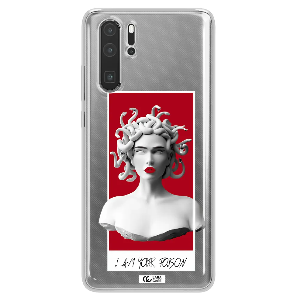 a statue of a woman with snakes on her head Huawei P30 Pro Clear TPU Case