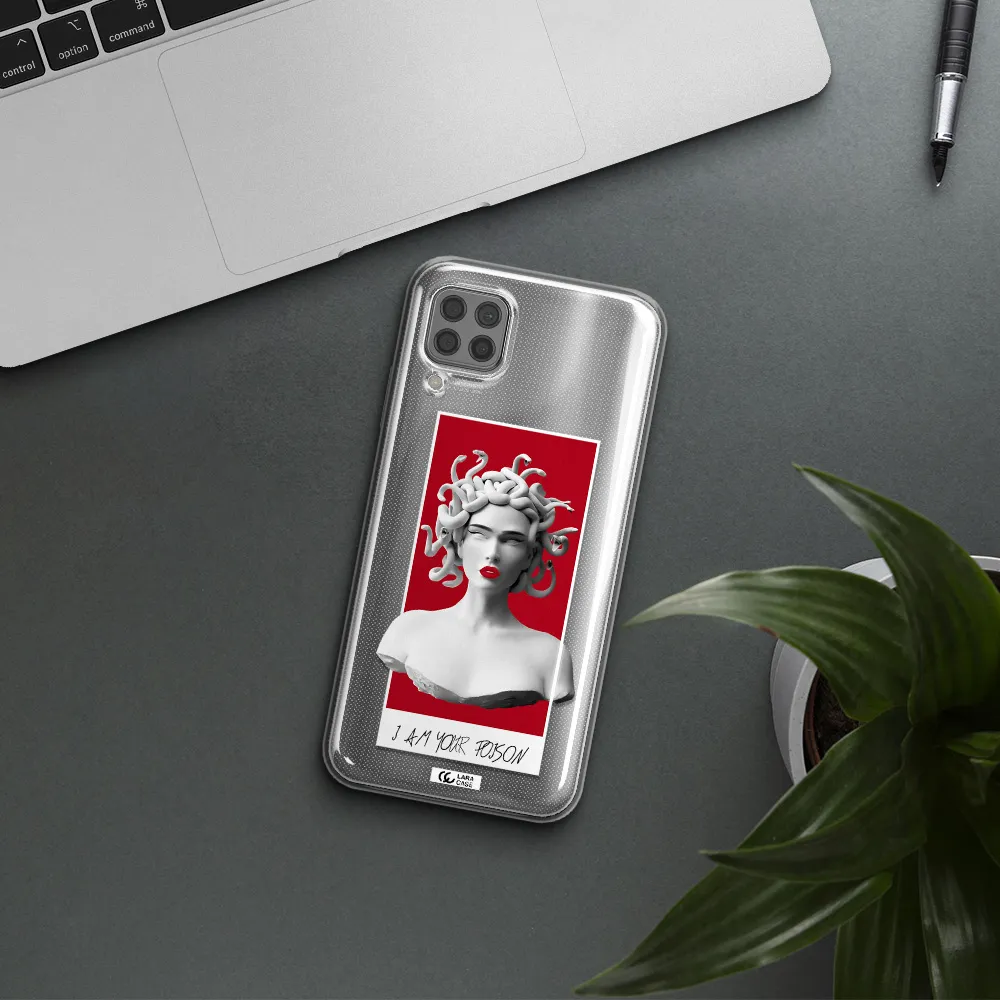 a statue of a woman with snakes on her head Huawei P40 Lite Clear TPU Case