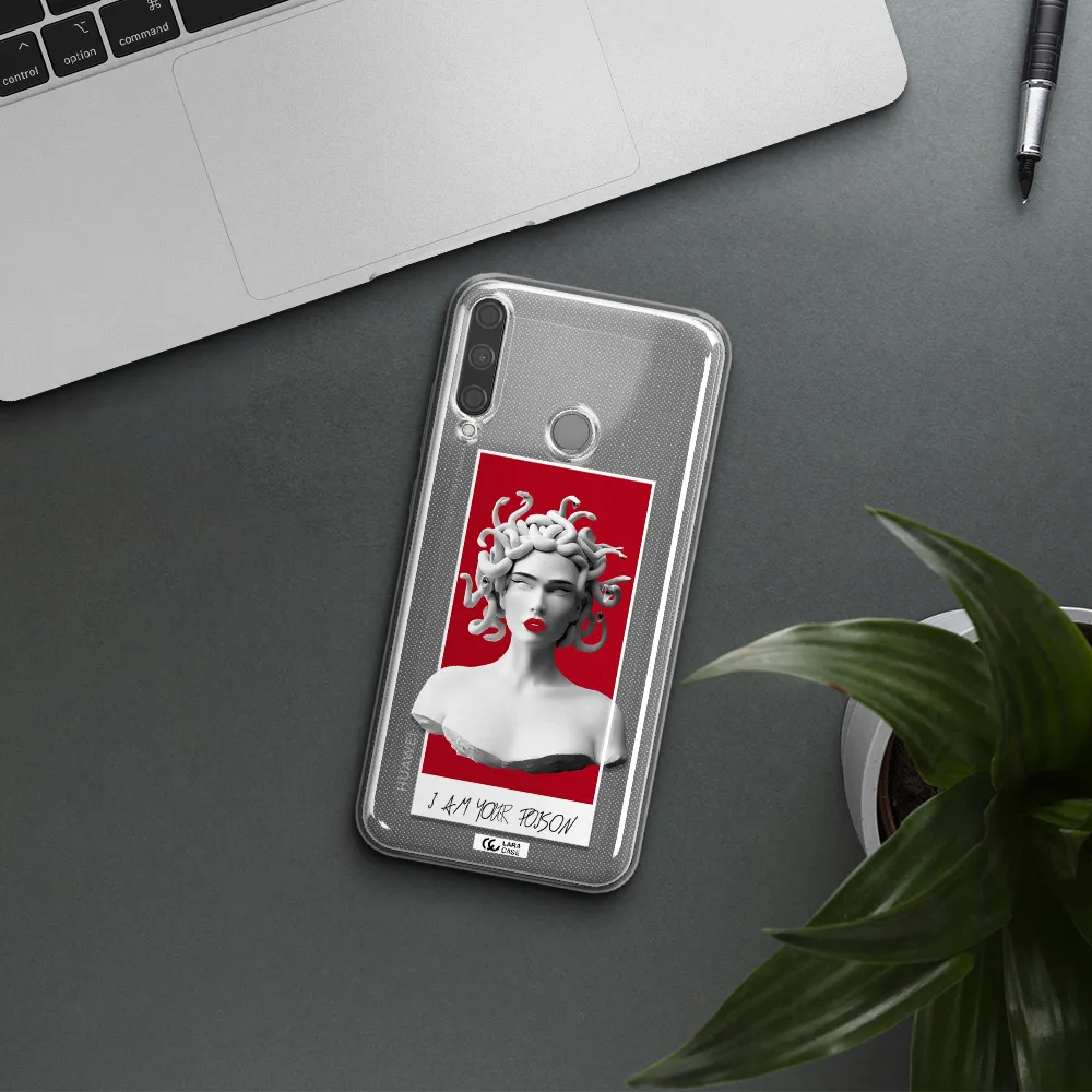 a statue of a woman with snakes on her head Huawei P40 Lite E Clear TPU Case
