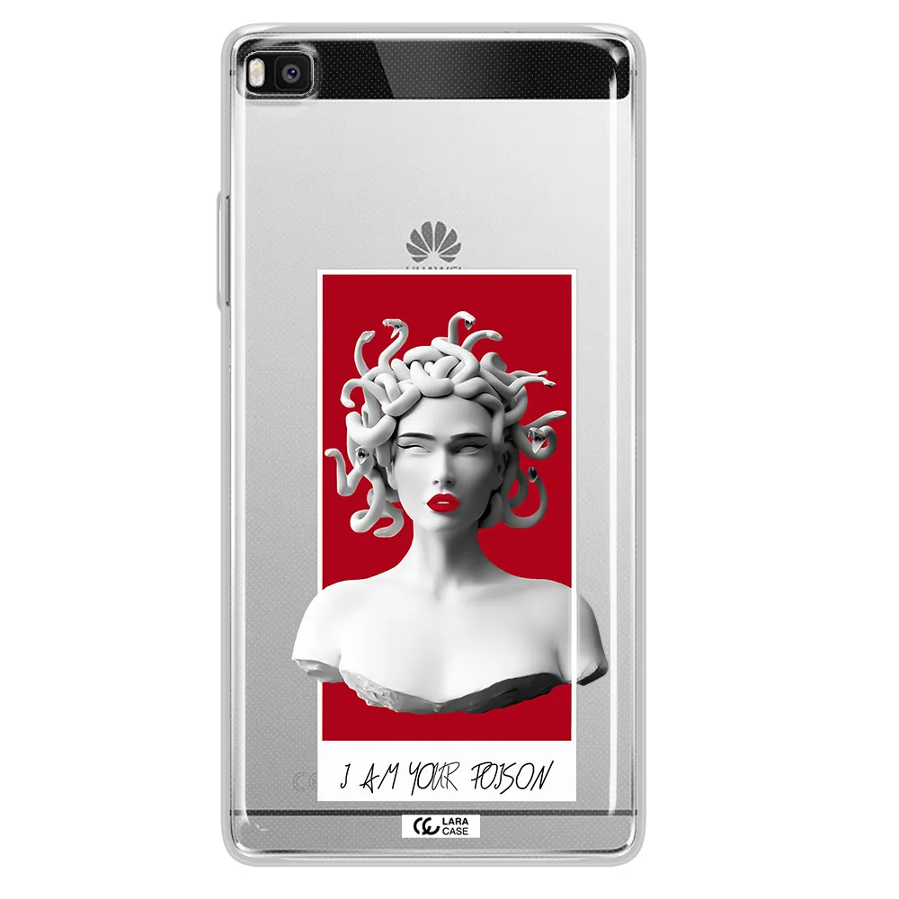 a statue of a woman with snakes on her head Huawei P8 Clear TPU Case