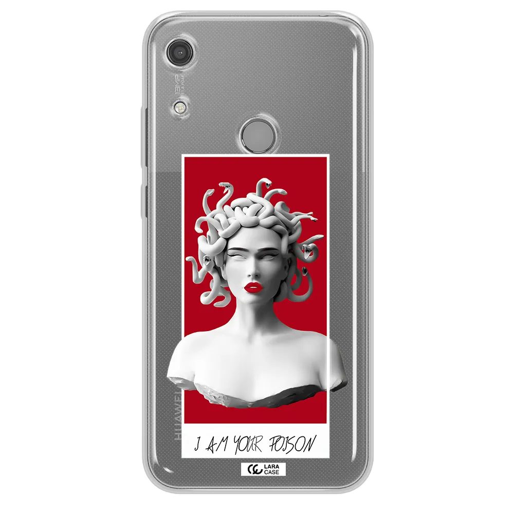 a statue of a woman with snakes on her head Huawei Y6S Clear TPU Case