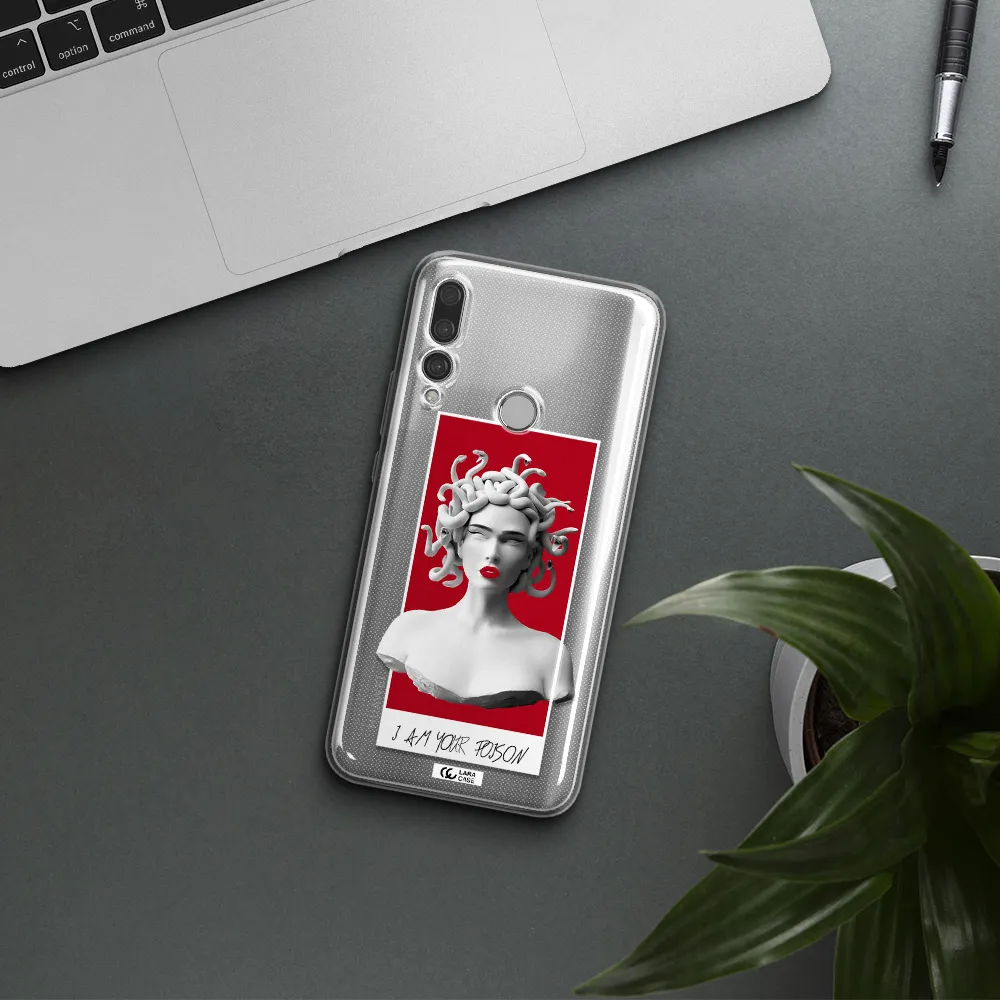 a statue of a woman with snakes on her head Huawei Y9 Prime 2019 Clear TPU Case
