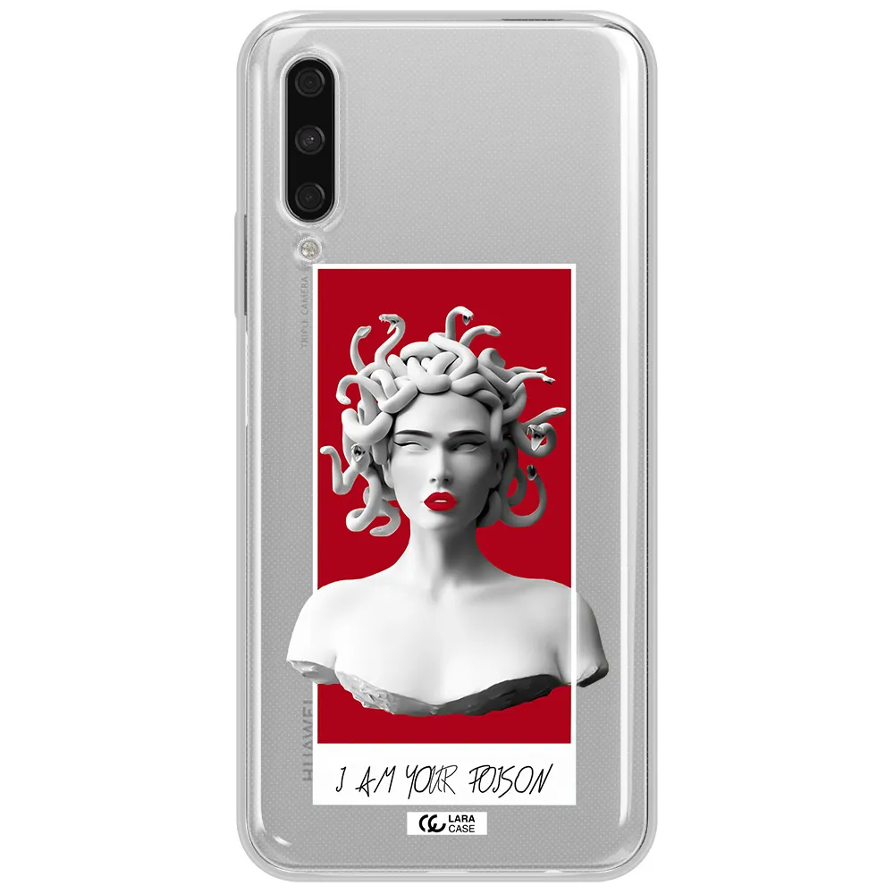 A Statue Of A Woman With Snakes On Her Head Huawei Y9S Clear Tpu Case