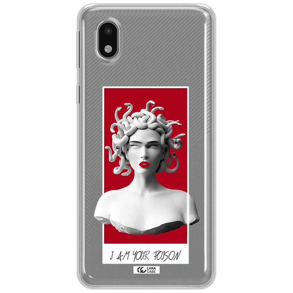 A Statue Of A Woman With Snakes On Her Head Samsung A01 Core Clear Tpu Case